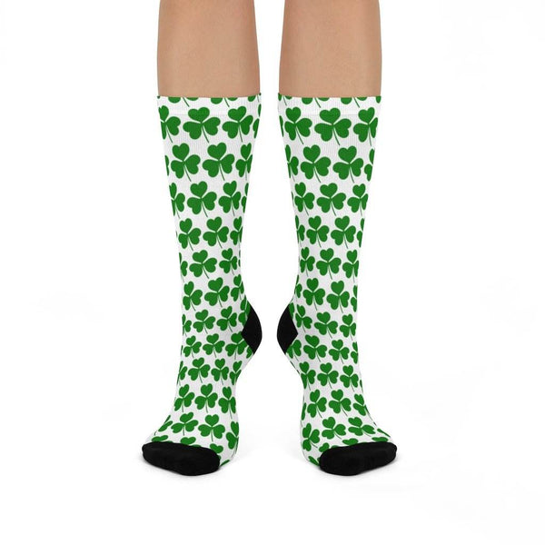 St. Patrick's School Irish - Crew Socks - green on white - EdgyHaute