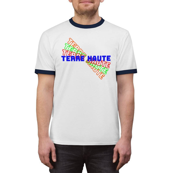 Terre Haute - retro design - Unisex Ringer Tee - EdgyHaute