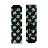 West Vigo HS Vikings - Crew Socks - green on black - EdgyHaute