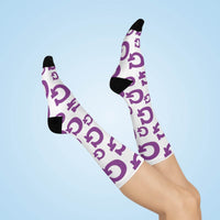 Garfield Purple Eagles - Crew Socks - small G on white - EdgyHaute