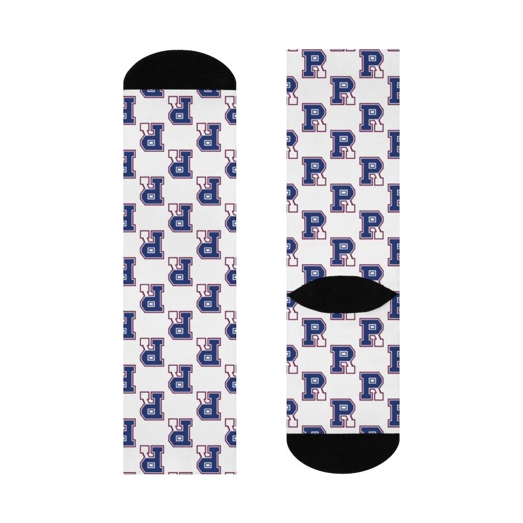 Riverton Parke HS Panthers - Crew Socks - navy on white - EdgyHaute