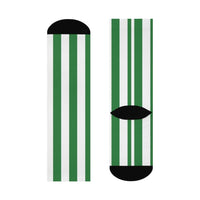 West Vigo HS Vikings - Crew Socks - green and white stripes - EdgyHaute