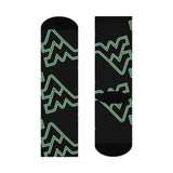 West Vigo HS Vikings - Crew Socks - WV green on black - EdgyHaute