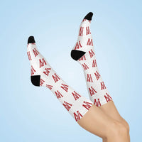 Wiley Red Streaks - Crew Socks - red on white - EdgyHaute