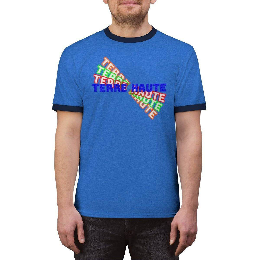 Terre Haute - retro design - Unisex Ringer Tee - EdgyHaute