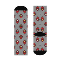 Chrisman HS Cardinals - Crew Socks - cardinal on gray - EdgyHaute