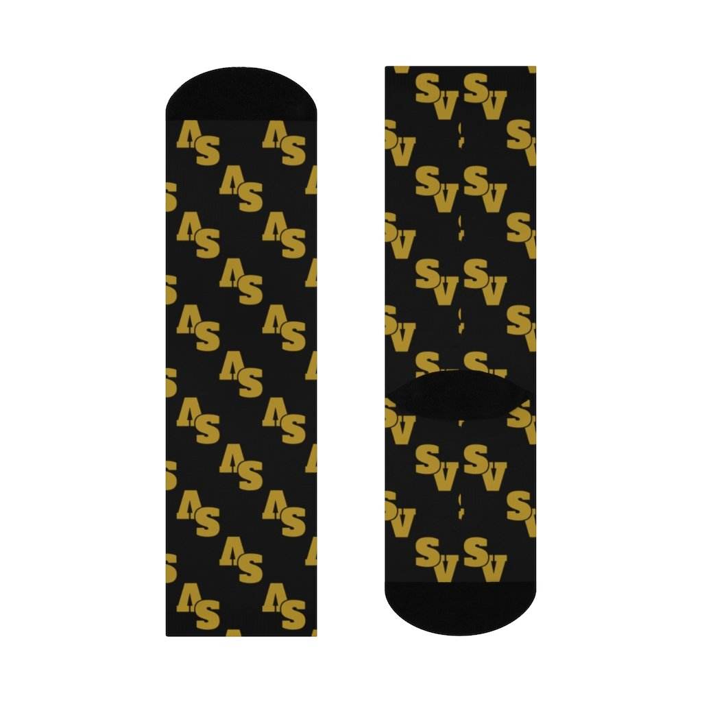 South Vermillion HS Wildcats - Crew Socks - gold on black - EdgyHaute