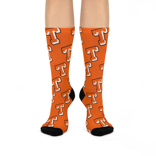 Gerstmeyer Black Cats - Crew Socks - small T on orange - EdgyHaute