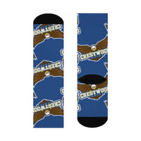 Crestwood School Eagles - Crew Socks - large eagle on dark blue - EdgyHaute