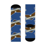 Crestwood School Eagles - Crew Socks - large eagle on dark blue - EdgyHaute