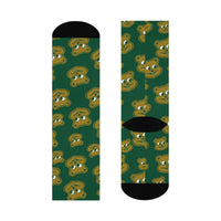 Schulte HS Golden Bears - Crew Socks - small bear on green - EdgyHaute