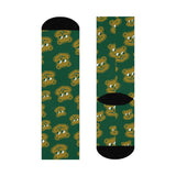 Schulte HS Golden Bears - Crew Socks - small bear on green - EdgyHaute