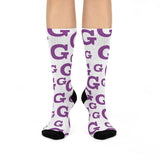 Garfield Purple Eagles - Crew Socks - small G on white - EdgyHaute