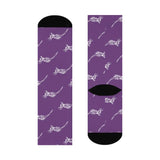 Otter Creek MS Otters - Crew Socks - white on purple - EdgyHaute