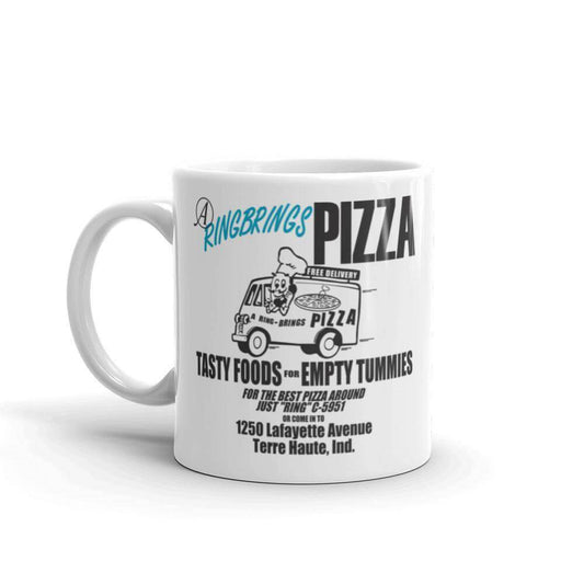 A Ring Brings Pizza 11-ounce coffee mug Terre Haute Indiana