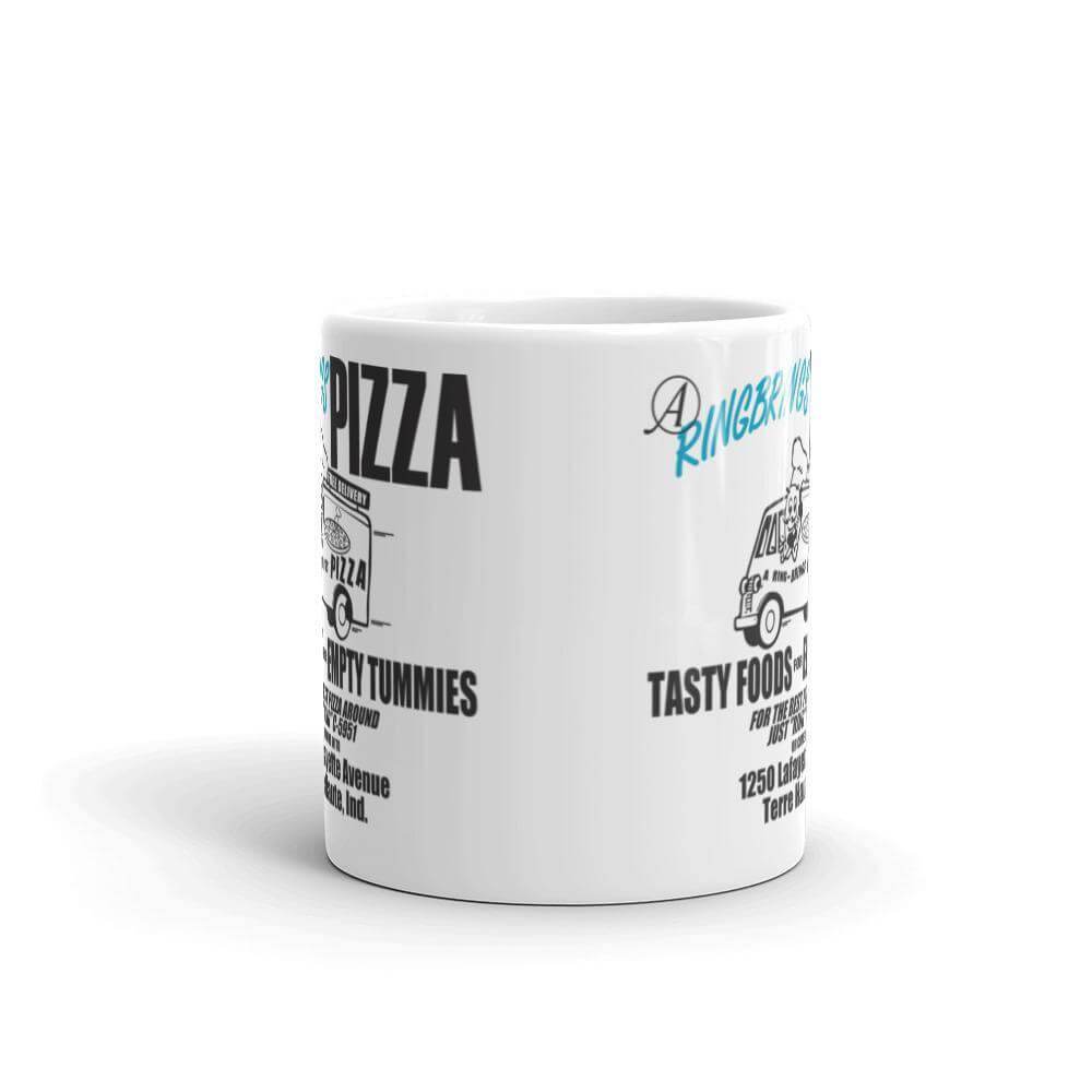 A Ring Brings Pizza 11-ounce coffee mug Terre Haute Indiana