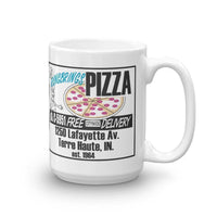 A Ring Brings Pizza 15-ounce coffee mug Terre Haute Indiana