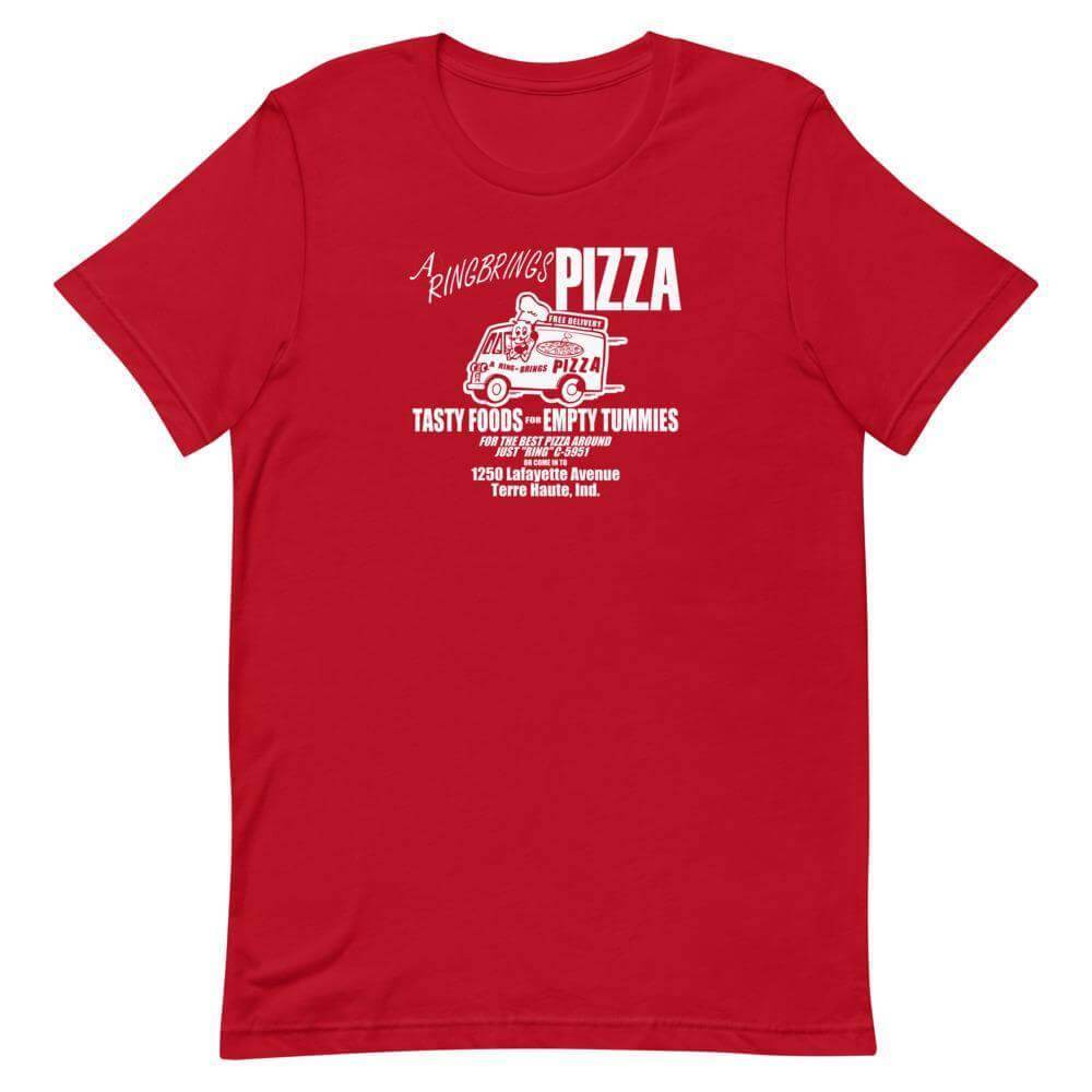 A Ring Brings Pizza t-shirt color red Terre Haute Indiana