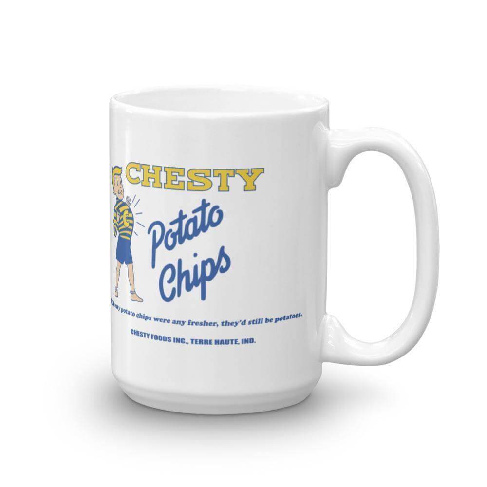 Chesty Foods Potato Chips 15-ounce coffee mug Terre Haute Indiana