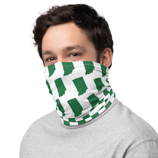 Ivy Tech Community College inspired Neck Gaiter - green states on white - EdgyHaute