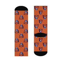 North Putnam HS Cougars - Crew Socks - cougar on orange - EdgyHaute