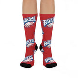 South Putnam HS Eagles - Crew Socks - large SP eagles on red - EdgyHaute