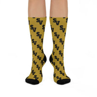 South Vermillion HS Wildcats - Crew Socks - black on gold - EdgyHaute