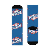 South Putnam HS Eagles - Crew Socks - large SP eagles on blue - EdgyHaute