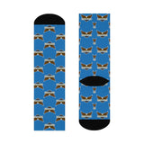 Crestwood School Eagles - Crew Socks - eagle on bright blue - EdgyHaute