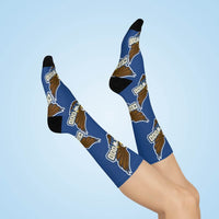 Crestwood School Eagles - Crew Socks - large eagle on dark blue - EdgyHaute