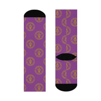 Sullivan HS Golden Arrows - Crew Socks - gold on purple - EdgyHaute