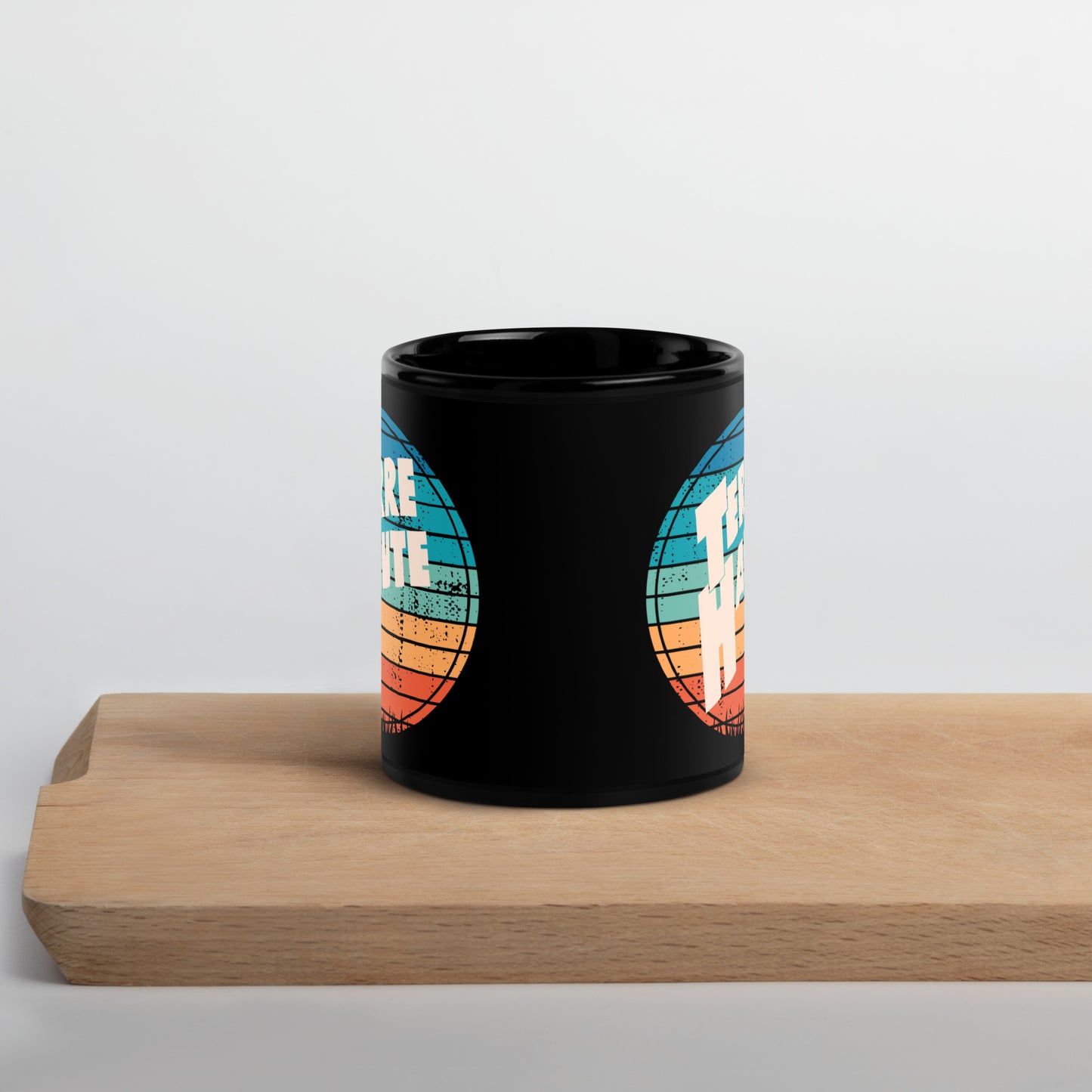 Terre Haute - Vintage Sunset - Coffee mug (black) - EdgyHaute