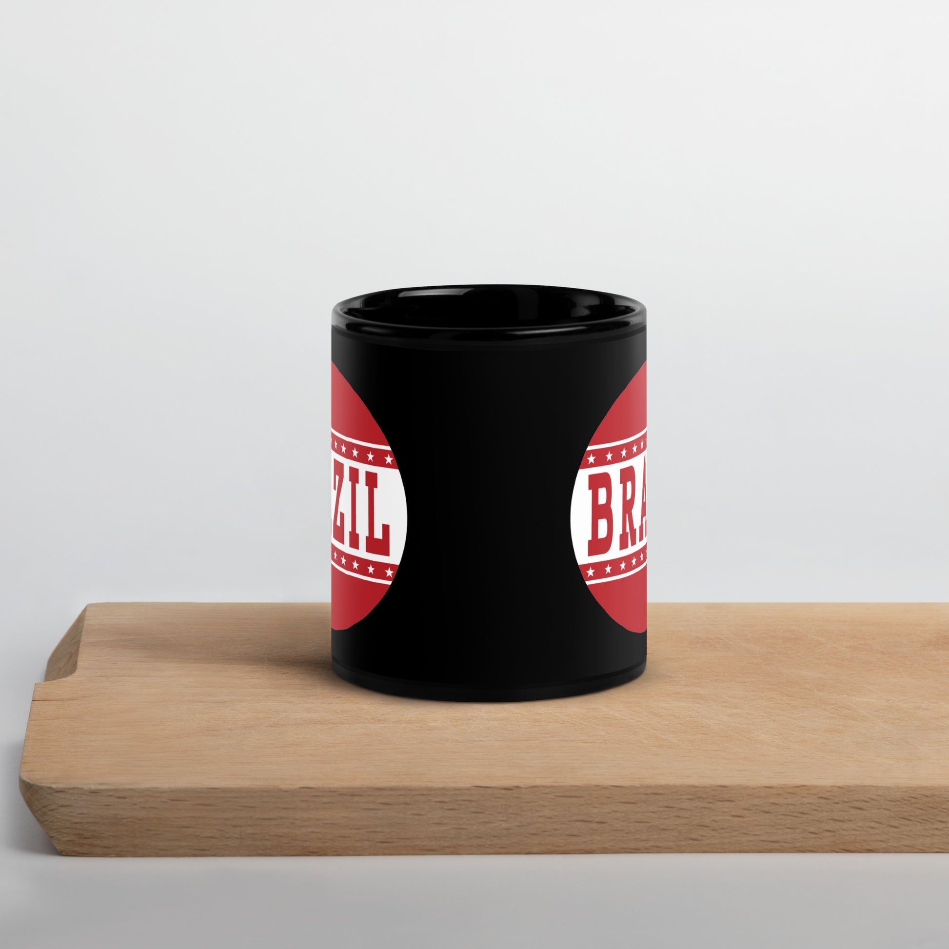 Brazil HS Red Devils - Button design - Coffee mug (black) - EdgyHaute