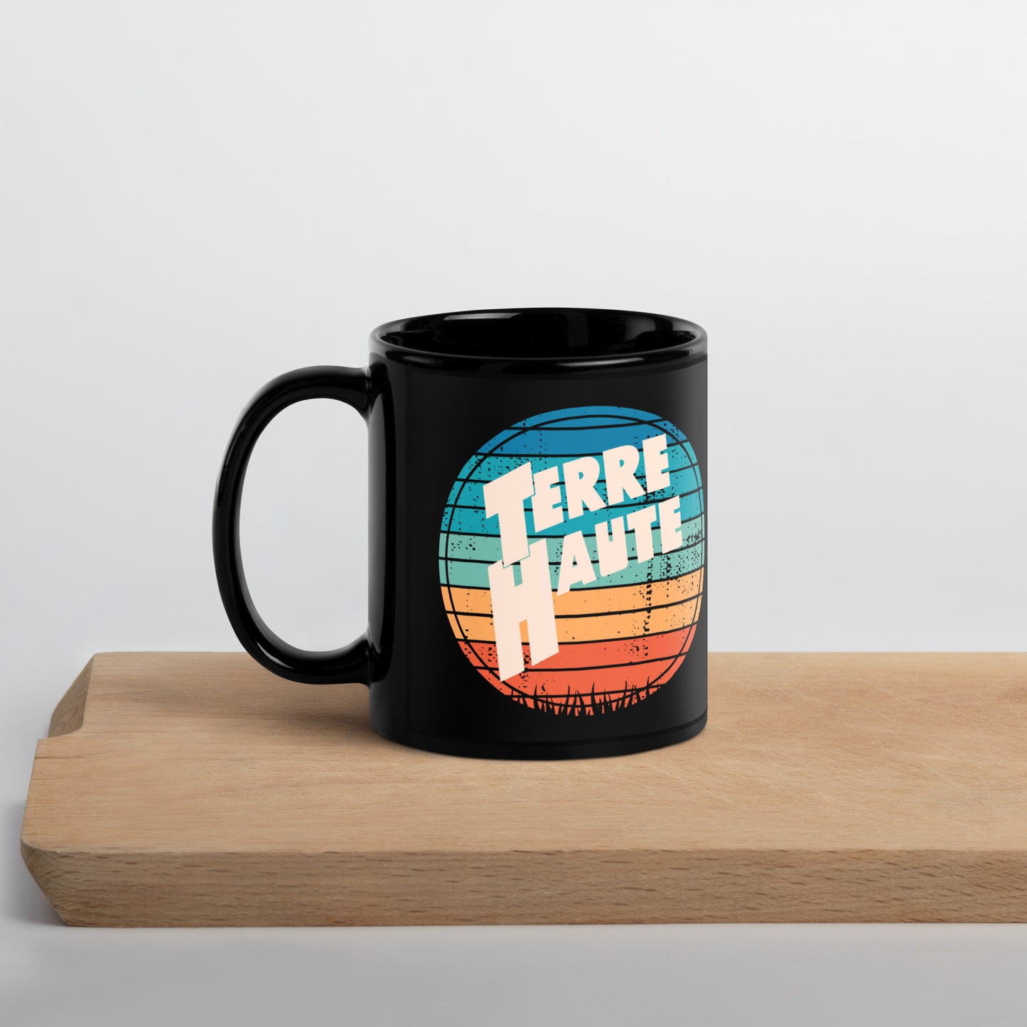 Terre Haute - Vintage Sunset - Coffee mug (black) - EdgyHaute