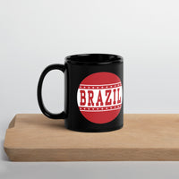 Brazil HS Red Devils - Button design - Coffee mug (black) - EdgyHaute