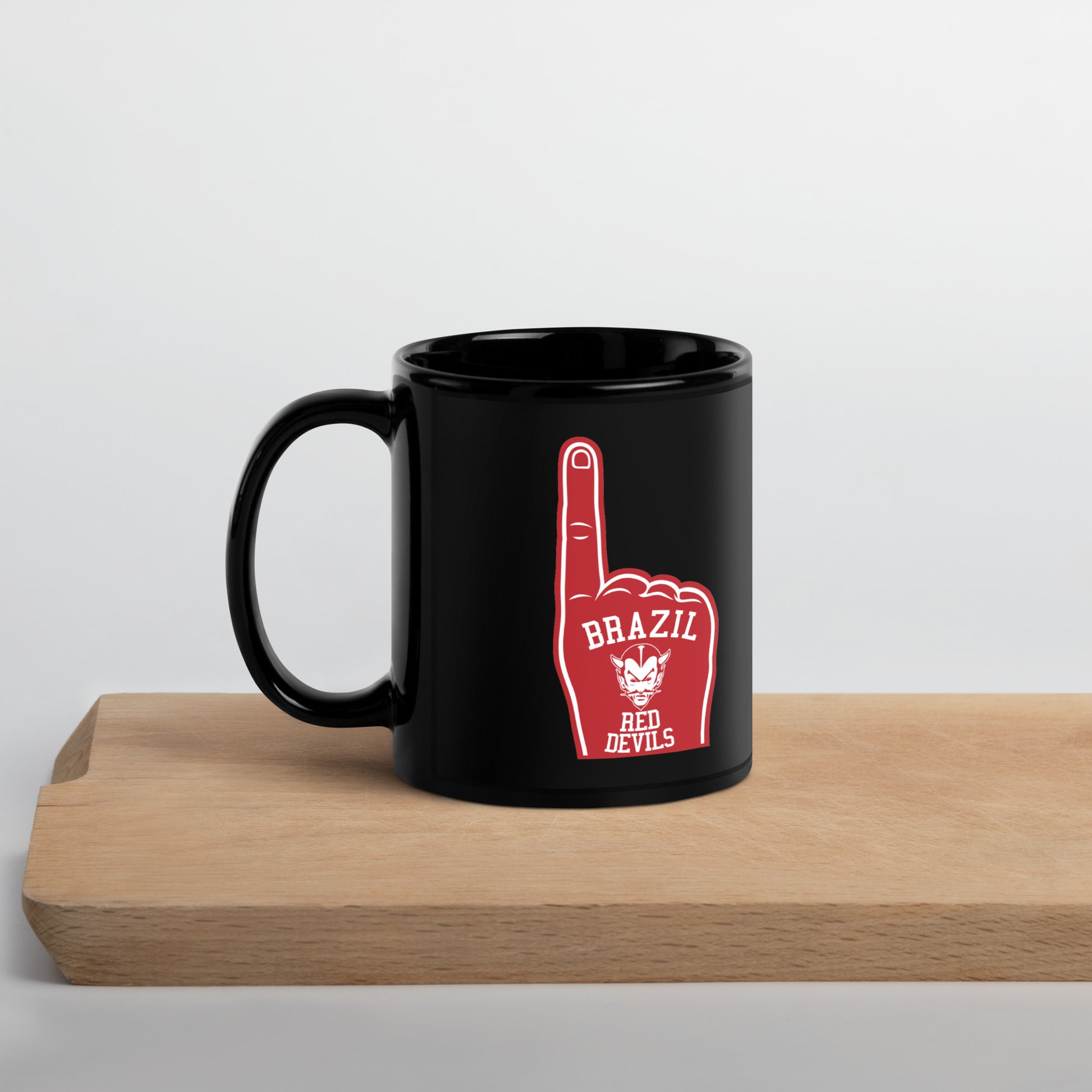 Brazil HS Red Devils - Foam Finger - Coffee mug (black) - EdgyHaute