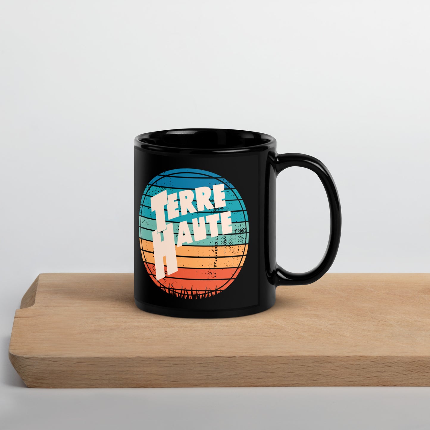 Terre Haute - Vintage Sunset - Coffee mug (black) - EdgyHaute