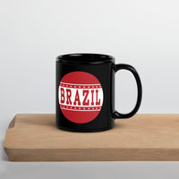 Brazil HS Red Devils - Button design - Coffee mug (black) - EdgyHaute