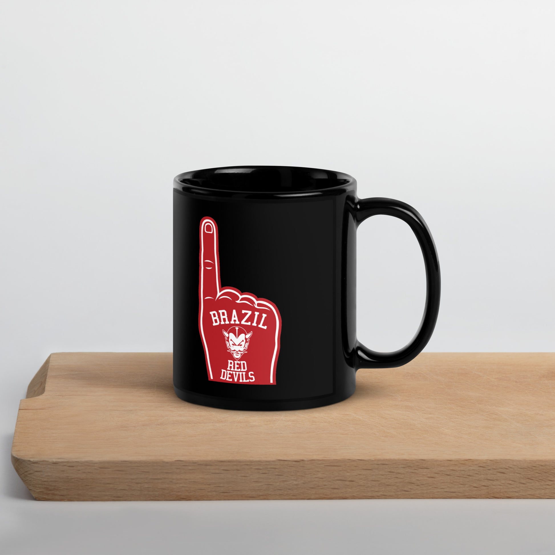 Brazil HS Red Devils - Foam Finger - Coffee mug (black) - EdgyHaute