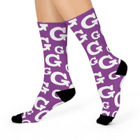 Garfield Purple Eagles - Crew Socks - small G on purple - EdgyHaute