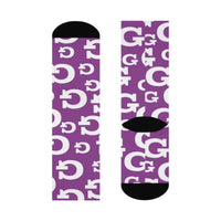 Garfield Purple Eagles - Crew Socks - small G on purple - EdgyHaute