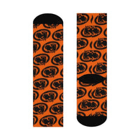 Sarah Scott MS Scotties - Crew Socks - black on orange - EdgyHaute