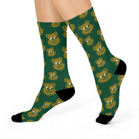 Schulte HS Golden Bears - Crew Socks - small bear on green - EdgyHaute