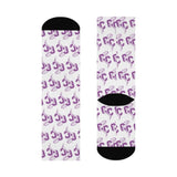 Clay City HS Eels - Crew Socks - purple on white - EdgyHaute