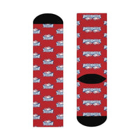 South Putnam HS Eagles - Crew Socks - SP eagles on red - EdgyHaute