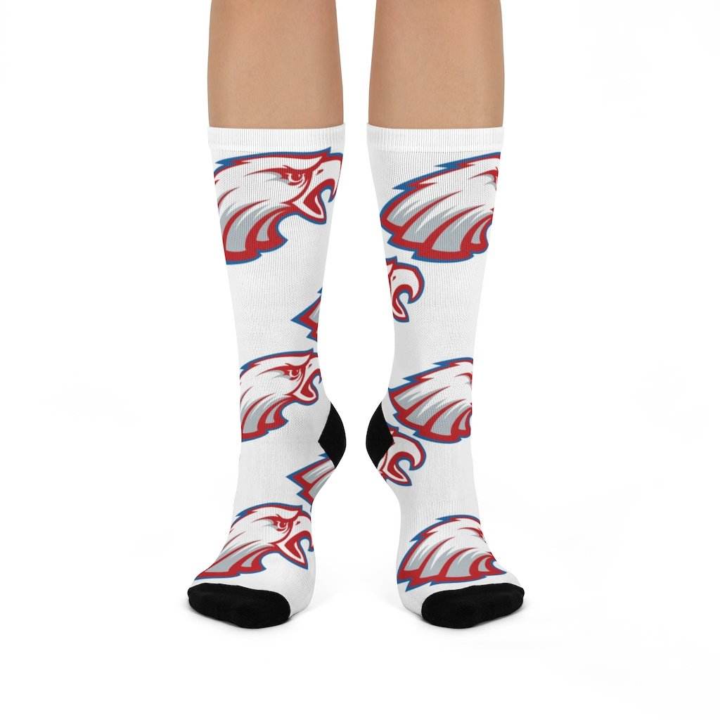 South Putnam HS Eagles - Crew Socks - large eagle on white - EdgyHaute