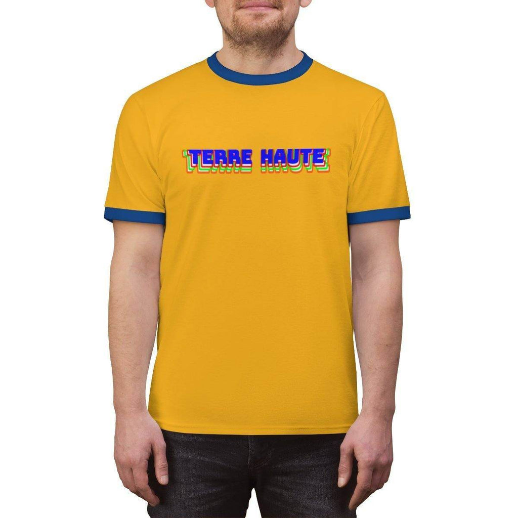 Terre Haute - retro design #2 - Unisex Ringer Tee - EdgyHaute