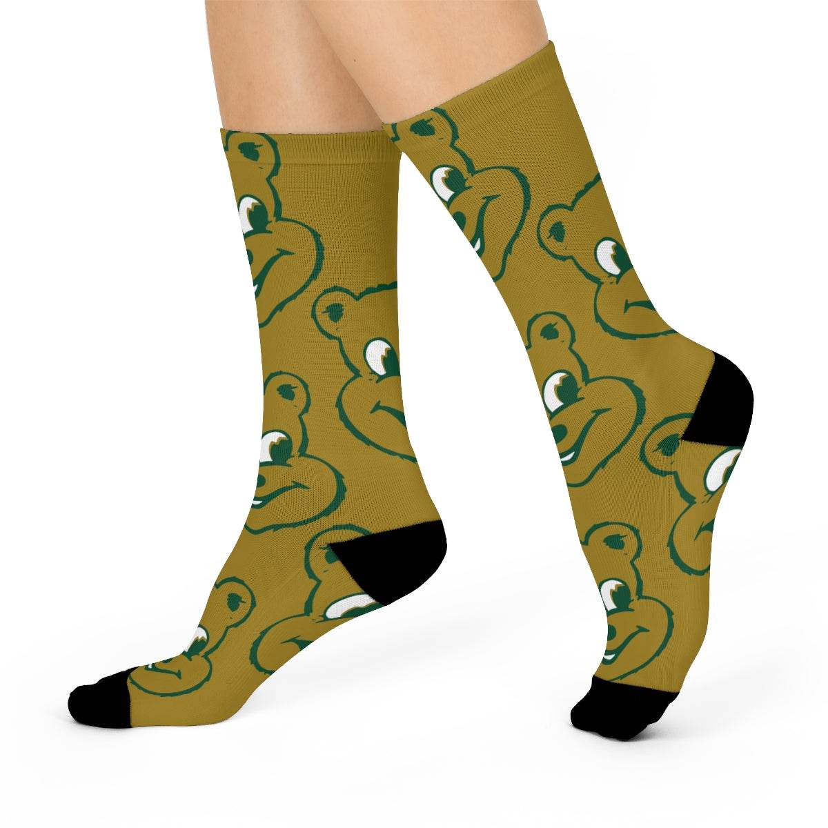 Schulte HS Golden Bears - Crew Socks - large bear on gold - EdgyHaute