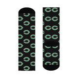 Cloverdale HS Clovers - Crew Socks - C on black - EdgyHaute