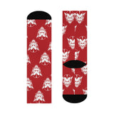 Brazil HS Red Devils - Crew Socks - small devil white on red - EdgyHaute